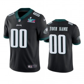 Maillot Homme Philadelphia Eagles Personnalisé Super Bowl LVII Noir Vapor Limited